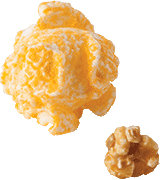 2 gourmet popcorn kernels, Caramel and Cheddar Cheese