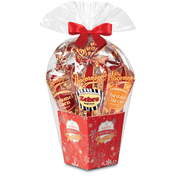 Happy holidays 5 cone gift basket