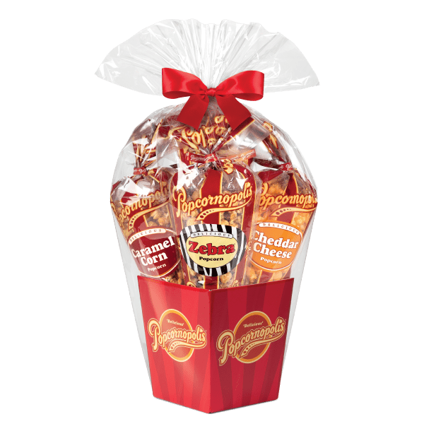 Classic Stripe 5Cone Gift Basket Bundle Popcornopolis