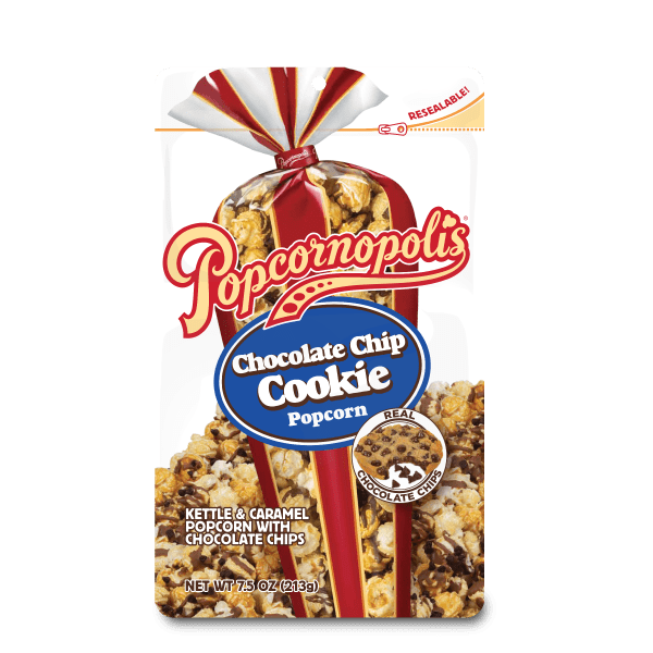Pouch of Popcornopolis® Chocolate Chip Cookie gourmet popcorn