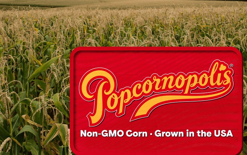 corn field USA popcornopolis sign