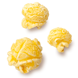 A picture of three kernels flavored Honey Butter.